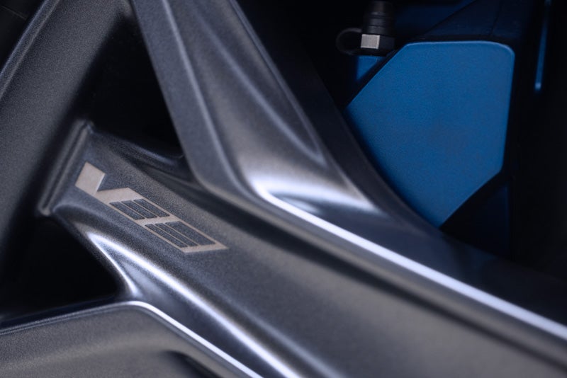 Close-up of the 2026 OPTIQ-V Brembo Performance Front Brakes | Schwan Cadillac in Mandan ND