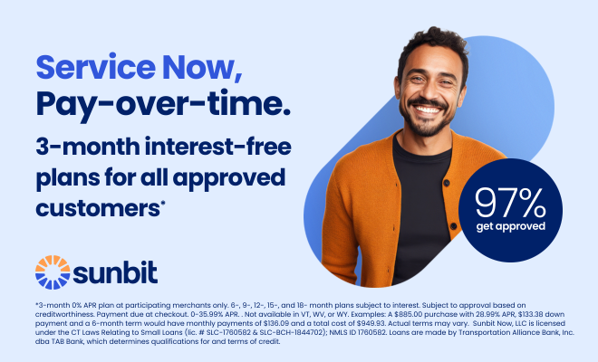 Sunbit Service Now, Pay Over Time